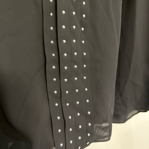 JM COLLECTION | Bnwt black chiffon shirt - Picture 3 of 7